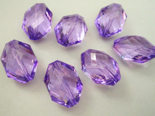 Purple 22x15mm faceted octagon acrylic beads