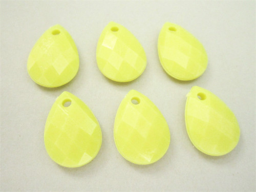 Yellow 13x18mm faceted teardrop acrylic beads