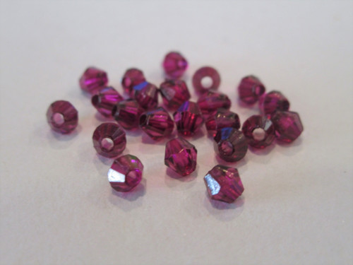 Transparent purple 4mm bicone acrylic beads