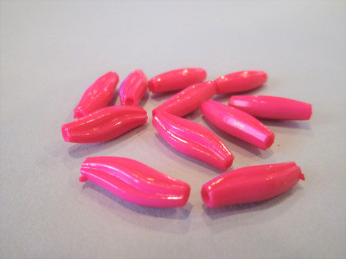 Opaque pink 18x5mm twisted oval acrylic beads