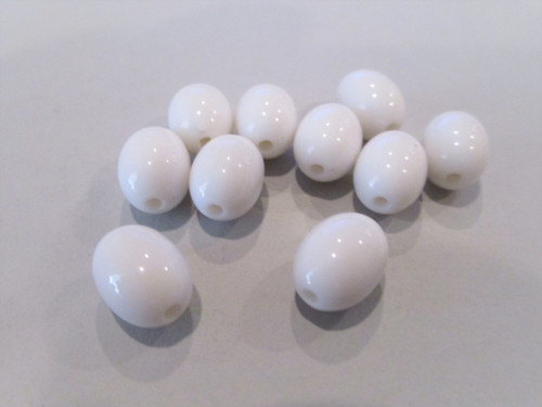 Opaque white 12x9mm oval acrylic beads
