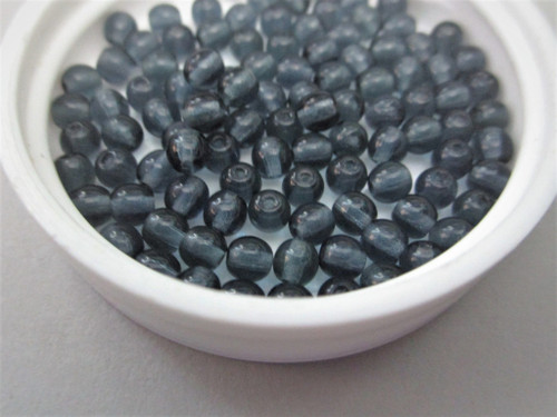 Montana blue 4mm round druk Czech glass beads