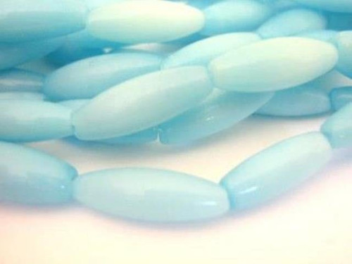 Blue cateye oval glass beads