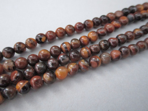 Tigereye 4mm round gemstone beads