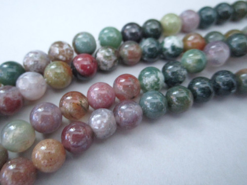 Indian agate 7mm round gemstone beads