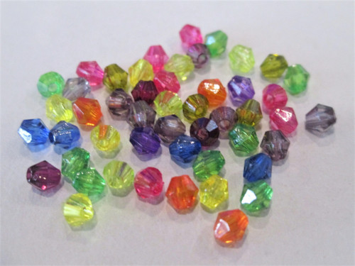 Mixture 4mm faceted bicone acrylic beads