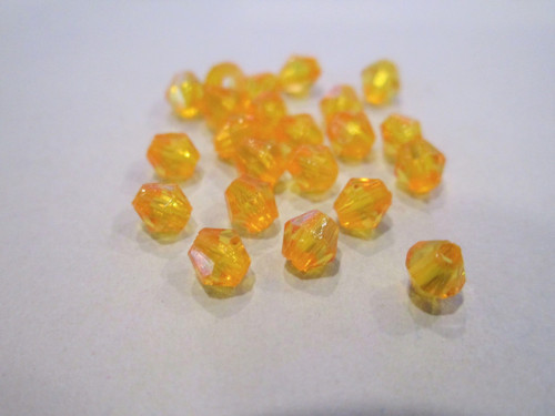 Orange 4mm faceted bicone acrylic beads