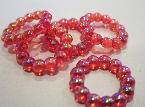 Red ab 14.5mm round flower link acrylic beads