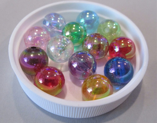 Assorted ab 10mm round acrylic beads