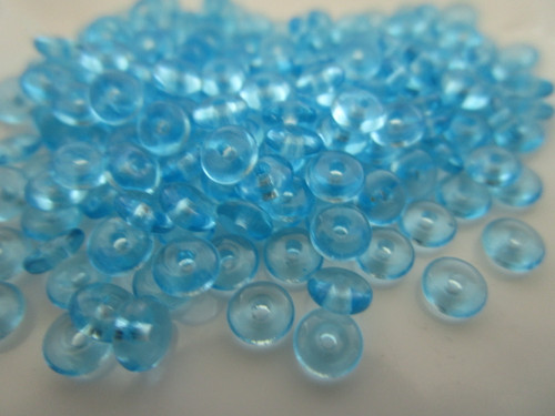 Blue 4mm rondelle Czech glass beads