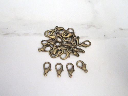 Lobster clasp 14mm antique bronze finish