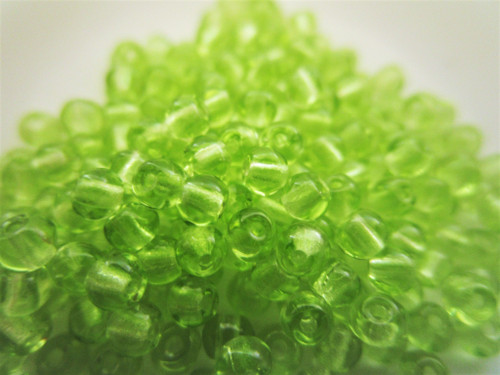 Green 3mm round Czech glass beads