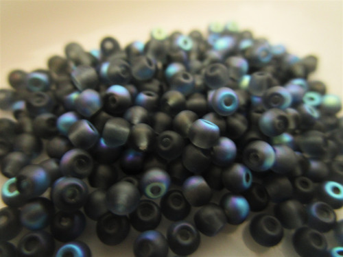 Montana blue ab 3mm round Czech glass beads