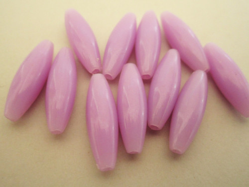 Purple 6x19mm oval vintage plastic beads