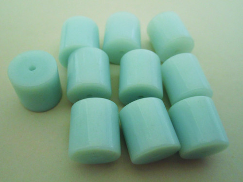 Blue 13mm tube vintage lucite beads