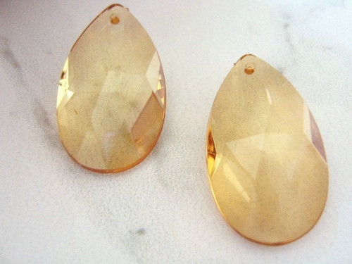 Brown 21x37mm faceted teardrop acrylic beads