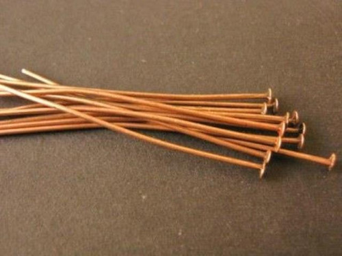 Flat head pin 50mm (2 inch) antique copper finish 20 gauge