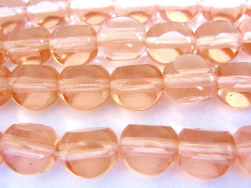 pink 8mm triangle cut Czech glass beads