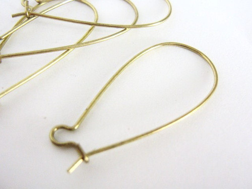 Brass kidney ear wire 37x17mm earring hooks