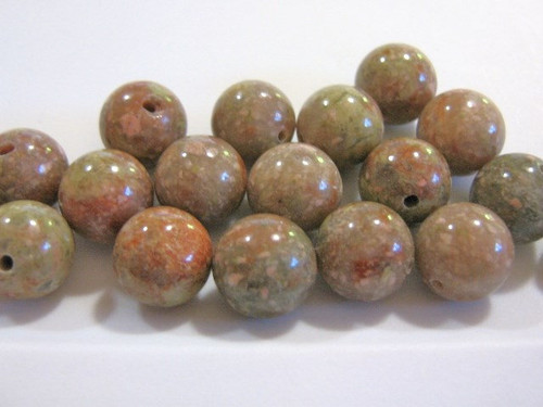 Autumn jasper 12mm round gemstone bead