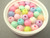 Assorted pastel 8mm round acrylic beads