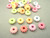 Assorted opaque 9mm fluted rondelle spacer acrylic beads