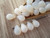 Milky white opal 6x9mm teardrop Czech glass beads