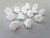 Opaque white 11x13mm bell flower Czech beads