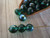 Teal ab 8mm round druk Czech glass beads