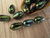 Green iris 10x6mm teardrop Czech glass beads