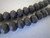 Black 10mm faceted rondelle rubberized glass beads