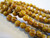 Opaque yellow brown wash 4mm melon Czech beads