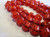 Red 10mm melon Czech glass beads