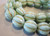 Green 12mm melon Czech glass beads