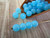 Powder blue opal 6mm round druk Czech glass beads