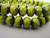 Green Avocado Picasso 8x6mm Faceted Rondelle Czech Glass Beads