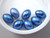 Blue 8x11mm oval vintage plastic beads