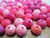 Pink 8mm faceted rondelle acrylic beads