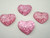 Pink glitter 16mm heart resin cabochons