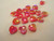 Transparent red ab 8mm heart acrylic beads