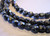 Jet black picasso 4mm faceted round Czech glass beads