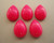 Opaque pink 14x10mm teardrop vintage lucite cabochons