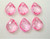 Pink 10x8mm faceted teardrop acrylic beads