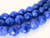 opaque blue 8mm faceted round Czech glass bead