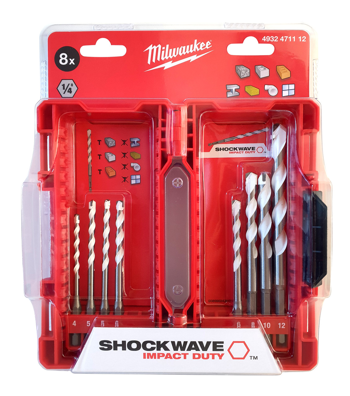 Milwaukee Shockwave Multi-Material Drill Bit Set 8Pc - Mount ITM