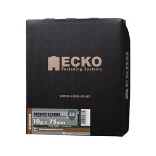 Ecko Deck Screw 10 X 75 Cylindrical T20 S/S316 1000Pk