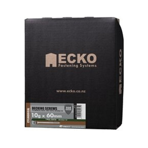 Ecko Deck Screw 10 X 60 Cylindrical T20 S/S316 1000Pk