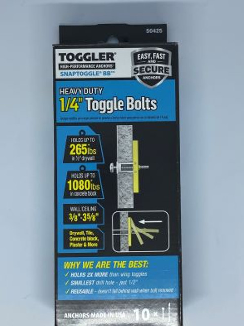Snap Toggle 1/4  With Screws (10) 50425
