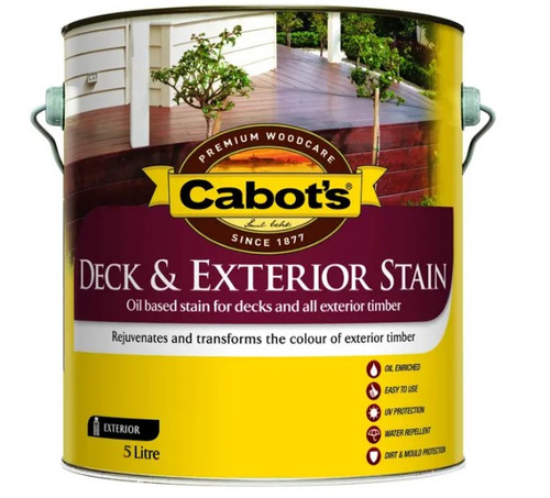 Cabots Deck & Ext Stain Oil Based Charcoal 5L