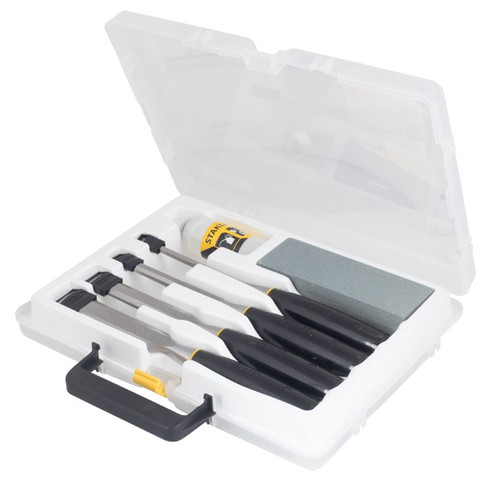 Stanley 4 Piece Chisel Set With Oil & Stone